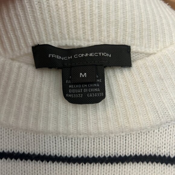 French Connection puff sleeve striped sweater size M - Picture 6 of 11